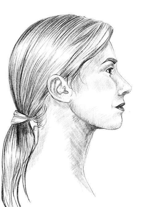 woman side profile drawing|draw side profiles female.